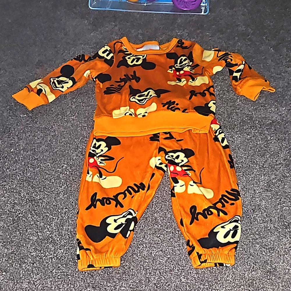 12 month long sleeved and pants 2 peice set. Mickey themed.